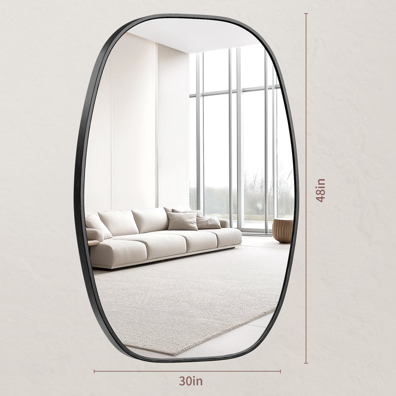Miroir de salle de bain ovale, H 48 po x l 30 po, Noir