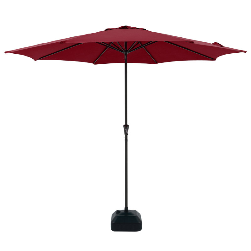 Parasol de marché de 132 po Alorton (support non inclus), Rouge foncé
