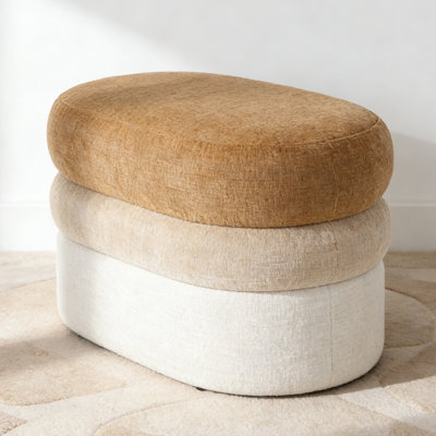 25" Chenille Ottoman For Foot Rest