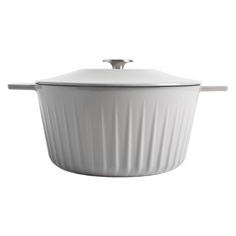 Martha Stewart Eastholm 3 pintes Cocotte en fonte émaillée antiadhésive, gris