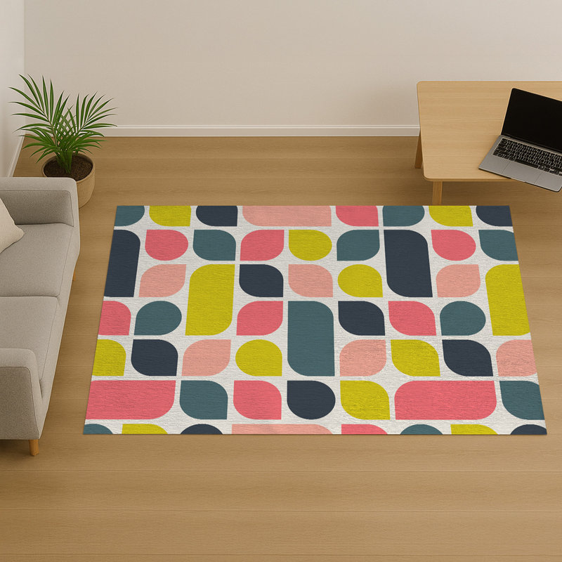 Geometric Area Rug, Rectangle 90 x 150 cm