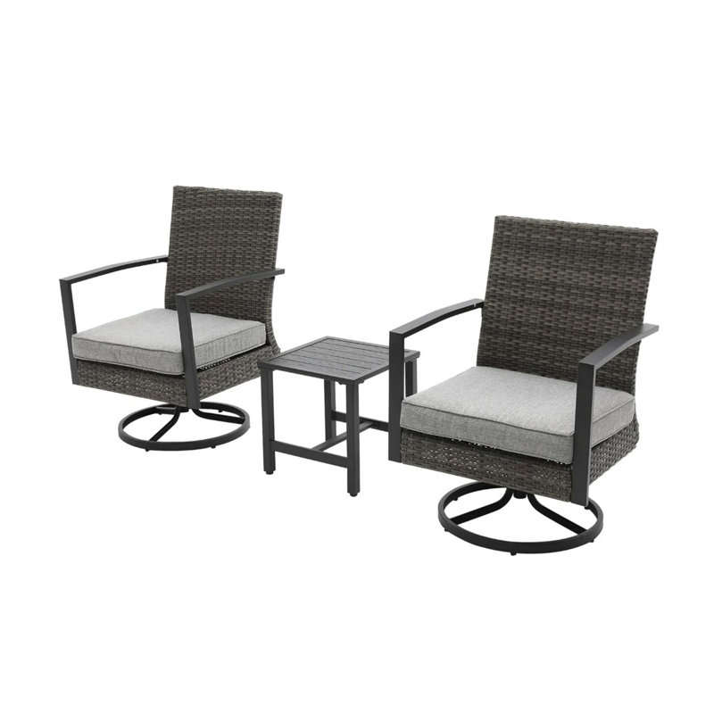 Ensemble bistro 3 pièces avec table basse et coussins
