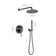 1-Spray Patterns 9.8 In. Wall Mount Dual Fixed And Handheld Shower Head 1.8 GPM In Matte Black