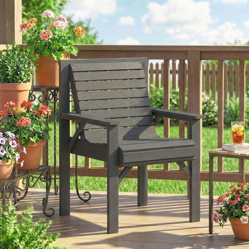 Patio Dining Armchair, Grey Embossed