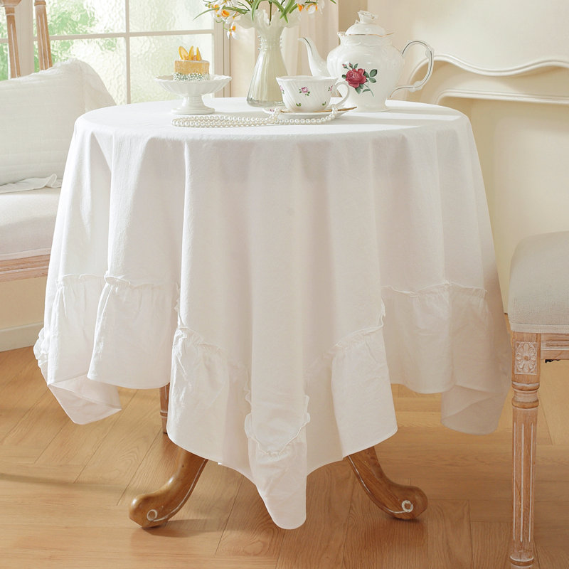Nappe carrée en coton délavé, 63 x 63 po (160 x 160 cm), Blanc cassé