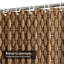 Rideau de douche brun rustique en osier tissé avec 12 crochets-882589014