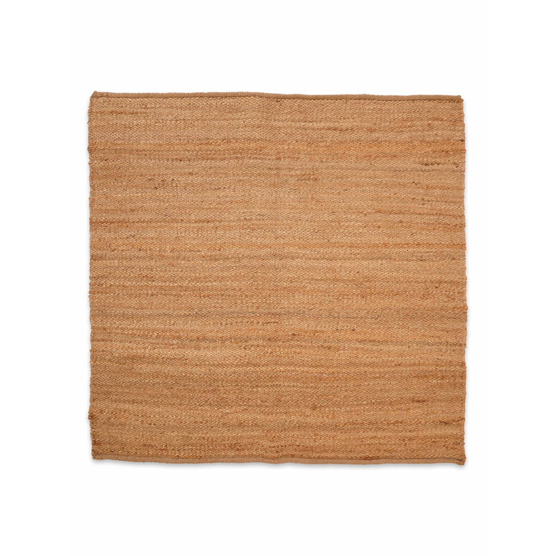 Heller Hand Woven Jute Eco-Friendly Solid Area Rugs - Square, Light Brown Color, Solid Pattern, High Pile, Natural Fiber, Outdoor Indoor