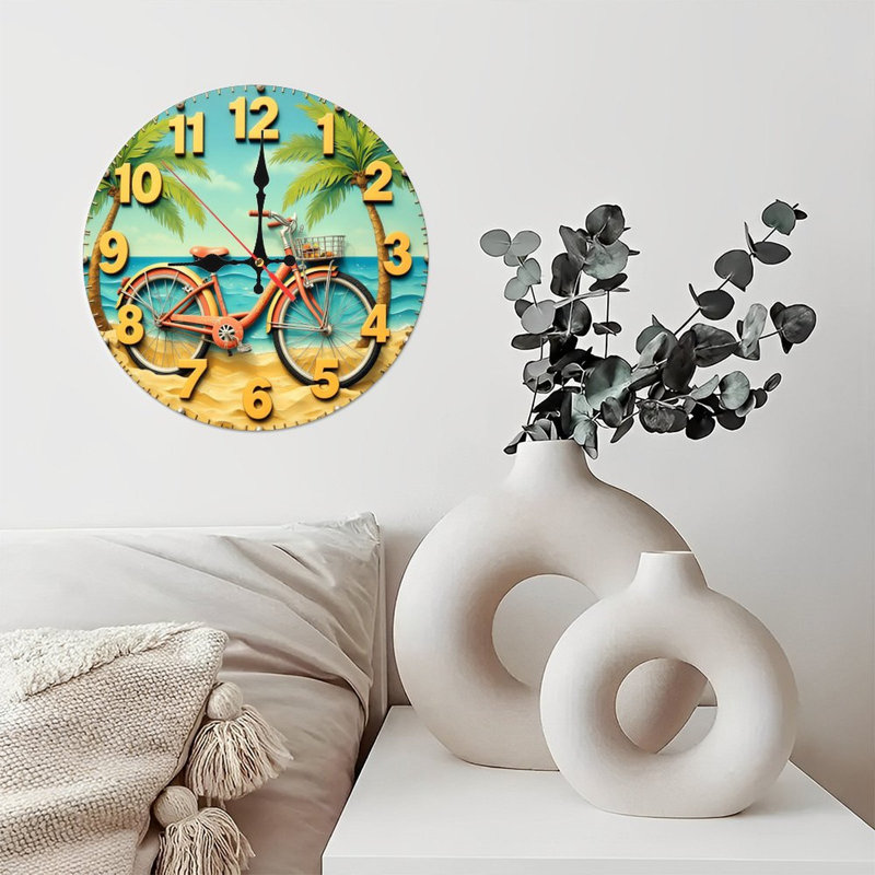 horloge de vélo de plage scène océanique conception d'été
