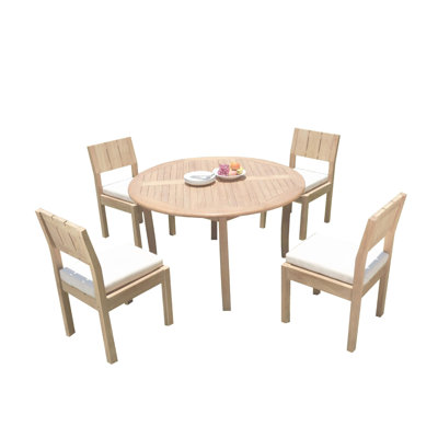 Islais 4 - Person Teak Patio Dining Set with Round Table