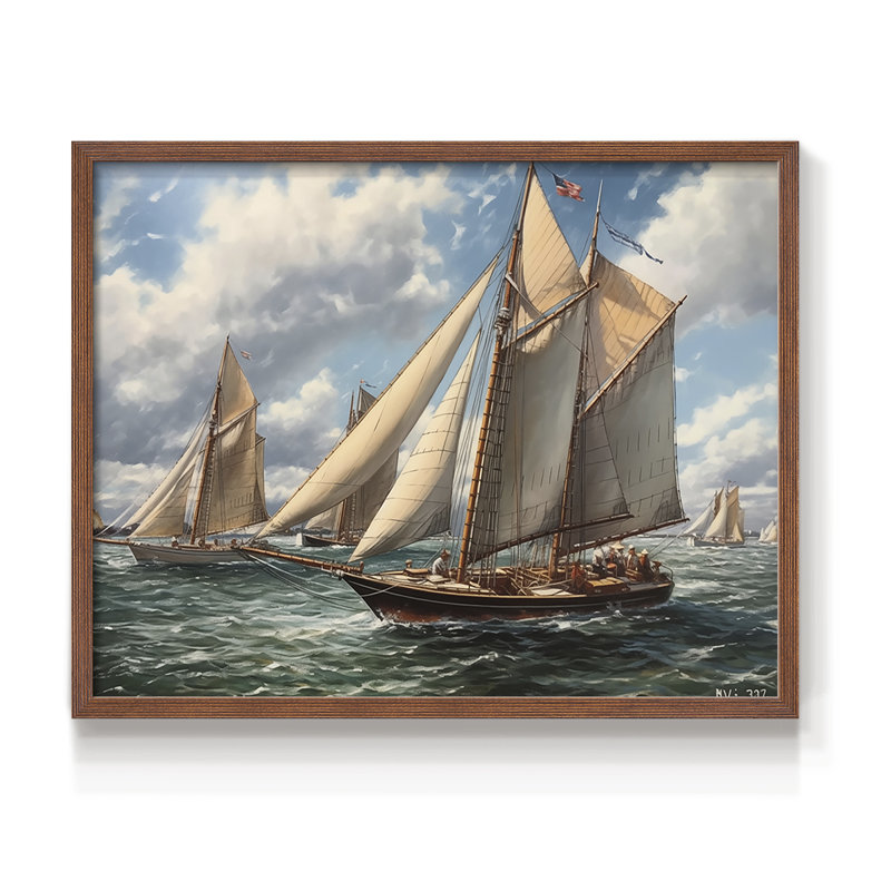 Série nautique CCXXX, 22" H x 28" W, Noyer