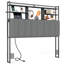 Tête de lit tapissier pour lit double avec tablettes de rangement à 3 niveaux, têtes de lit avec prises, port USB et lumières de type C et à DEL, tête de lit double seulement, hauteur réglable, gris-1150403504
