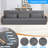 3-in-1 Convertible Sofa Bed & Recliner - Now with Sturdy Wooden Arms! 6-Position Adjustable Backrest (90°-180°), 86.6" Wide Tufted Fabric Sectional with Side Pockets, Multi-functional Chaise Lounge-663556641