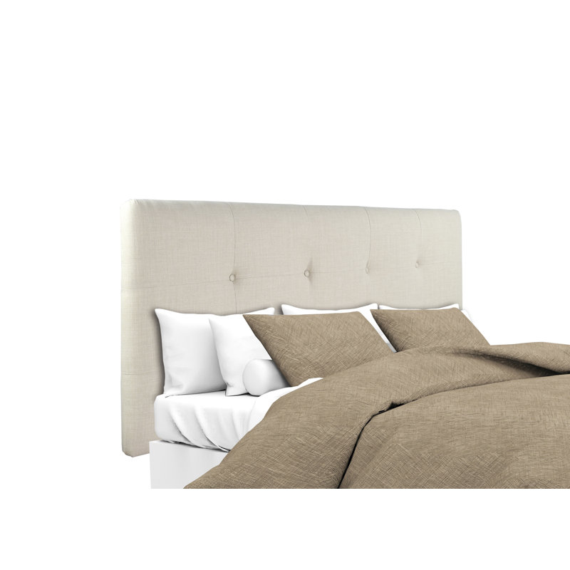 Tête de lit tapissier, Beige, Double