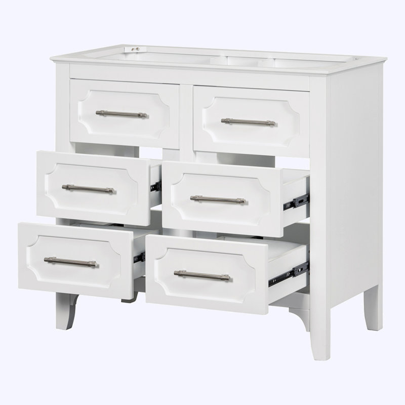 Ensemble de meuble-lavabo simple autoportant avec quatre tiroirs