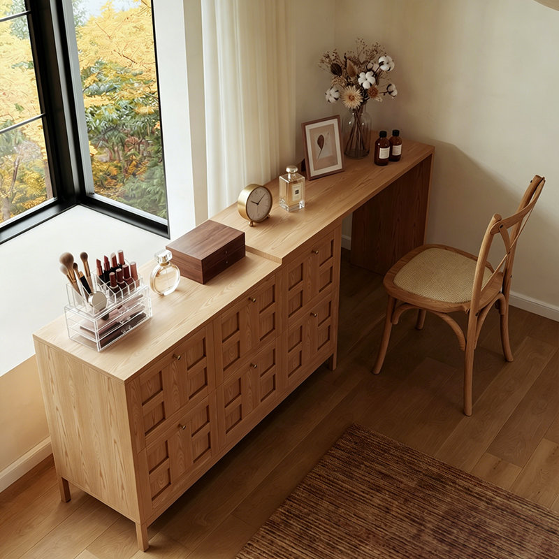 Meuble-lavabo intégré en bois massif avec tiroir, 30.35" H x 47.24" W x 15.75" D