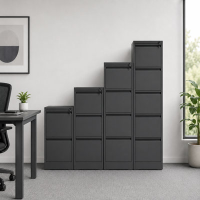 Multi-Size Metal Vertical File Cabinet Set