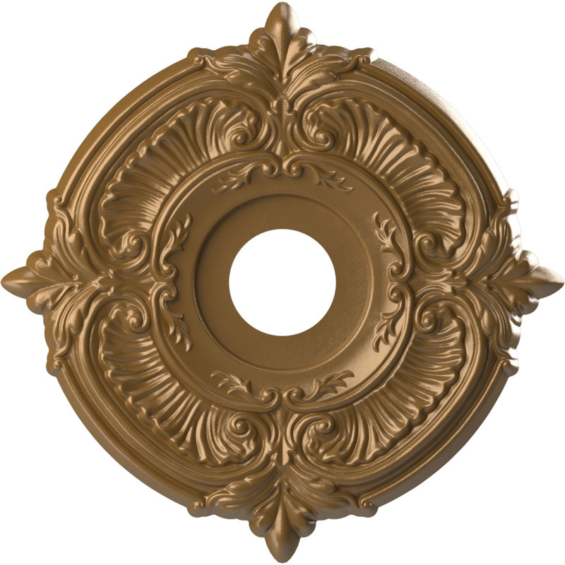 Attica Thermoformed PVC Ceiling Medallion, Metallic Gold Rush, 22" H x 22" W x 1" D