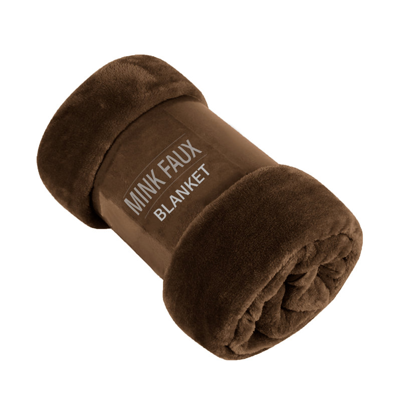 Francella Plush Cozy Mink faux Fleece Blanket/Throw, 150cm W x 200cm L, Coffee