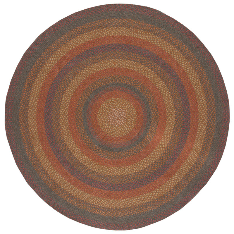 Indyah Flat Weave Jute Geometric Rug, Round 6'
