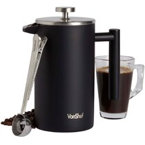 GoodCook Koffe 8-Cup Glass Coffee Press with Detachable Frame and Filter, Clear/Black