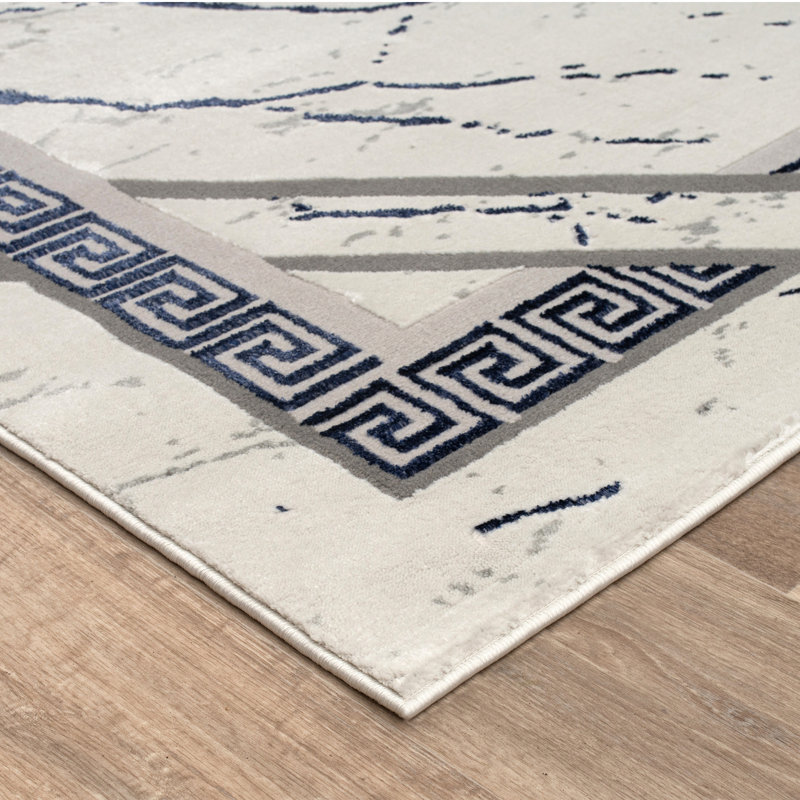 Monaco Series Abrstract Black/Gray/Ivory/Beige Area Rug, Rectangle 7'9" x 10'2"