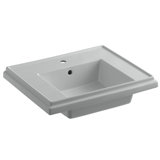 Tresham® Ceramic 24" Pedestal Bathroom Sink with Overflow