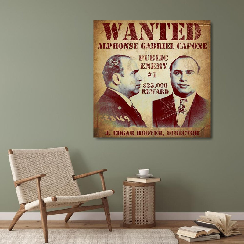 Art sur toile tendue avec trinité de la collection Trinx Vintage Apple, Al Capone VINAPP120976, H 28 po x l 28 po