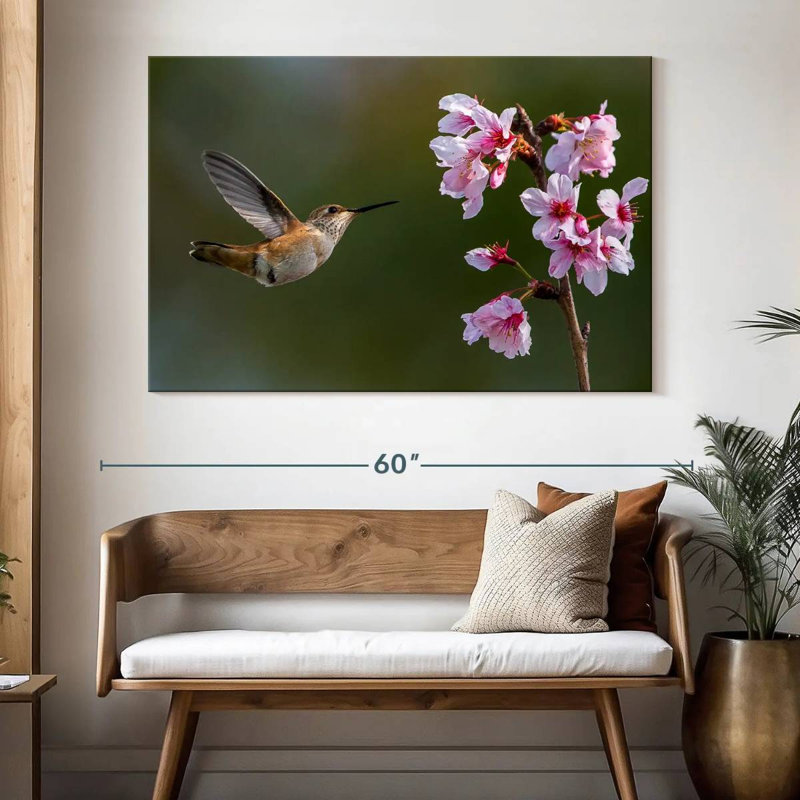 Colibri fleur de cerisier Brampt, H 34 po x l 51 po