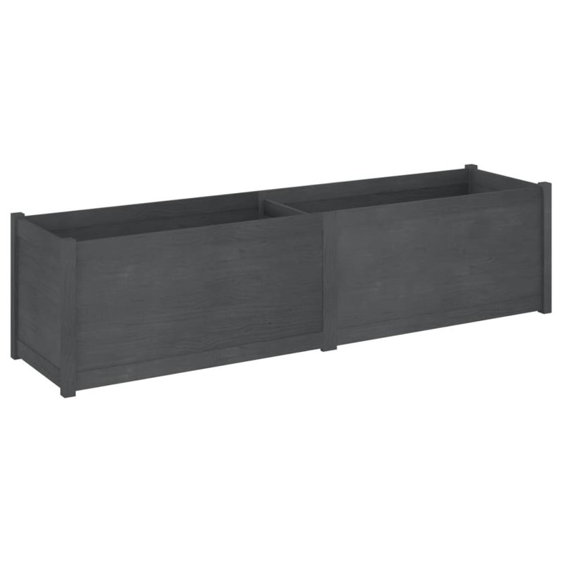 Wood Pot Planter, 19.7" H x 78.7" W x 19.7" D, Gray