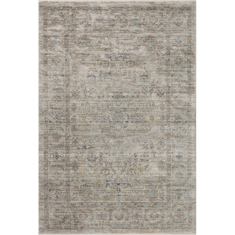 Jean Stoffer x Loloi Katherine Beige / Mist Area Rug, Rectangle 7'10" x 10'