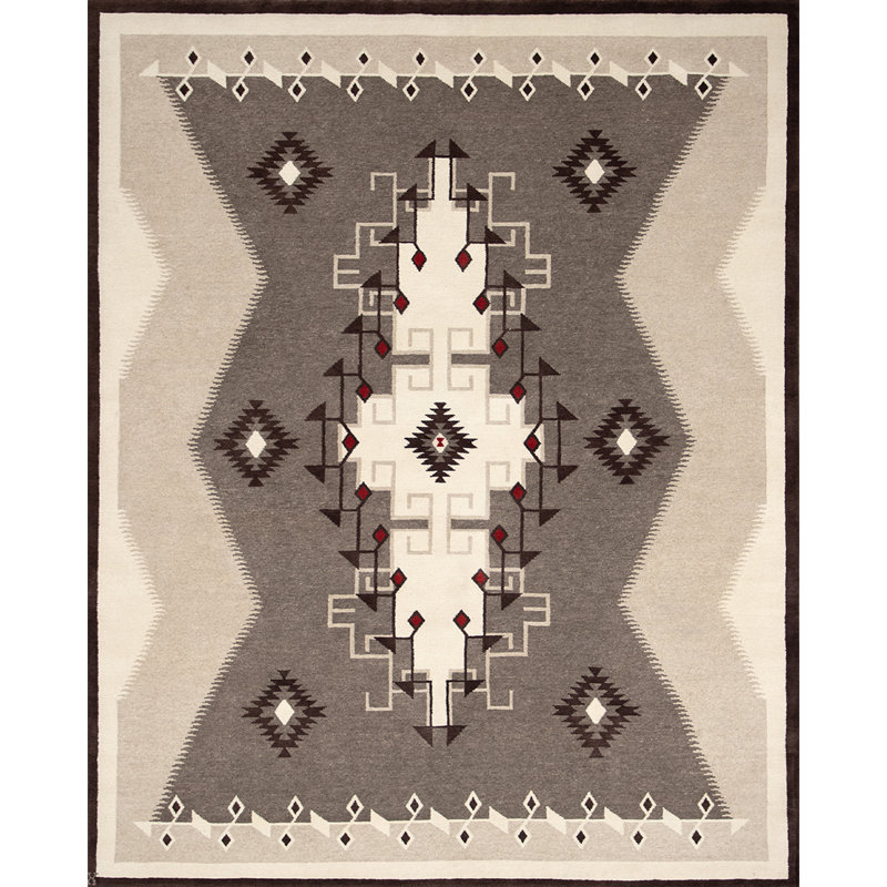 Mesa Hand Knotted Wool Geometric Shapes Area Rug, Runner 3' x 10'