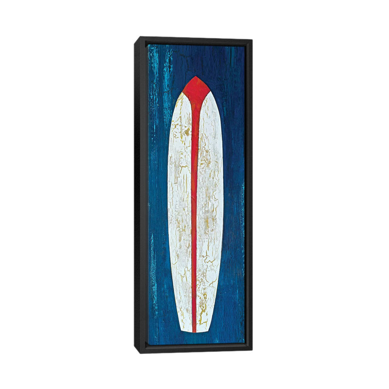 « surf », reproduction sur toile, H 36 po x l 12 po x P 1,5 po, Cadre noir