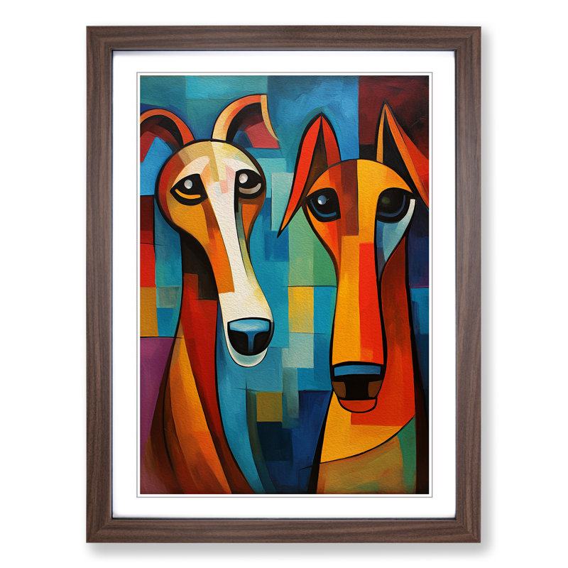 Greyhound Cubism No.2 - Framed Print