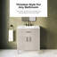 Ensemble de meuble-lavabo autoportant 30 po Carissa, blanc crème, plateau en céramique blanche et quincaillerie noir mat Carissa-134089769-134089767-134089768