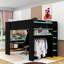 Lit superposé en bois avec bureau réglable, garde-robe, lumières RVB et port USB-1541268891