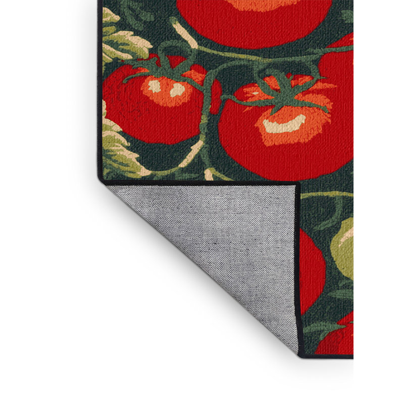  Tapis lavable avec tomates et raisins, Carré 5 pi