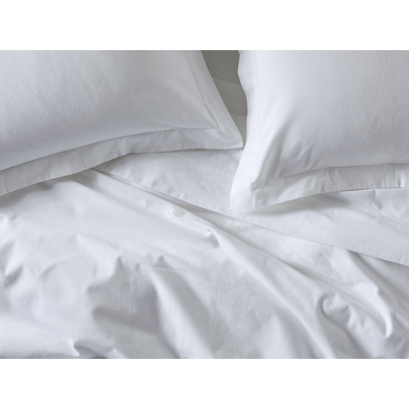 Ensemble de draps en flanelle Cloud Cloud, Ensemble de draps pour lit simple avec un drap-hou, Blanc alpin