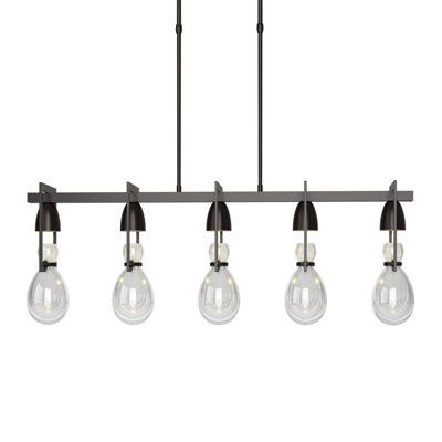 Luminaire suspendu linéaire à cinq lumières pour îlot de cuisine Apothecary
