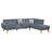 Velvet L-Shaped Sectional Right Hand Facing-87869719
