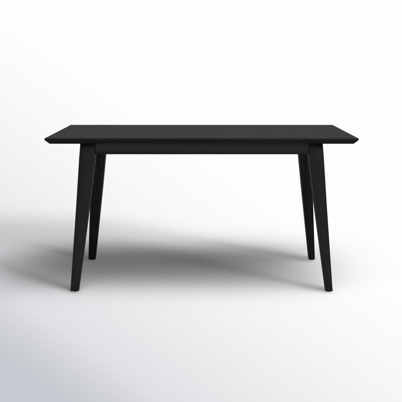 Corrine 60'' W Rectangular Solid Wood Dining Table, Black