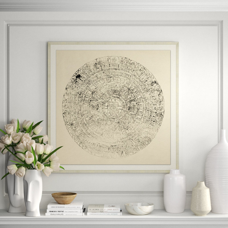 Mandala 1' Framed Print on Glass