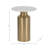 Charlemont Metal 22"H Marble Top Side Table with Gold Cylinder Base for Modern and Contemporary Accent