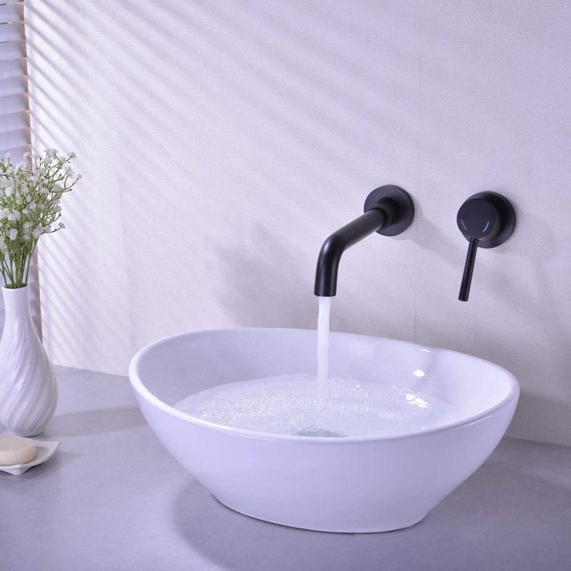 Wall Mounted Optional Single-handle Bathroom Faucet, Black