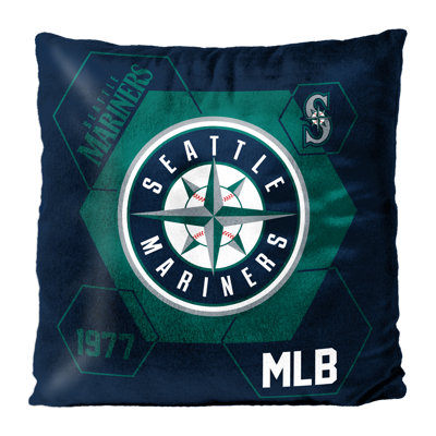MLB Seattle Mariners Connector Velvet Reverse Pillow, Baseball Fan Decor, 16x16 Inches