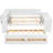 Full Size Daybed With Storage Shelves – Versatile Bed With Drawers, Trundle, Charging Station & LED Light, White - Ideal For Any Room-1366341342