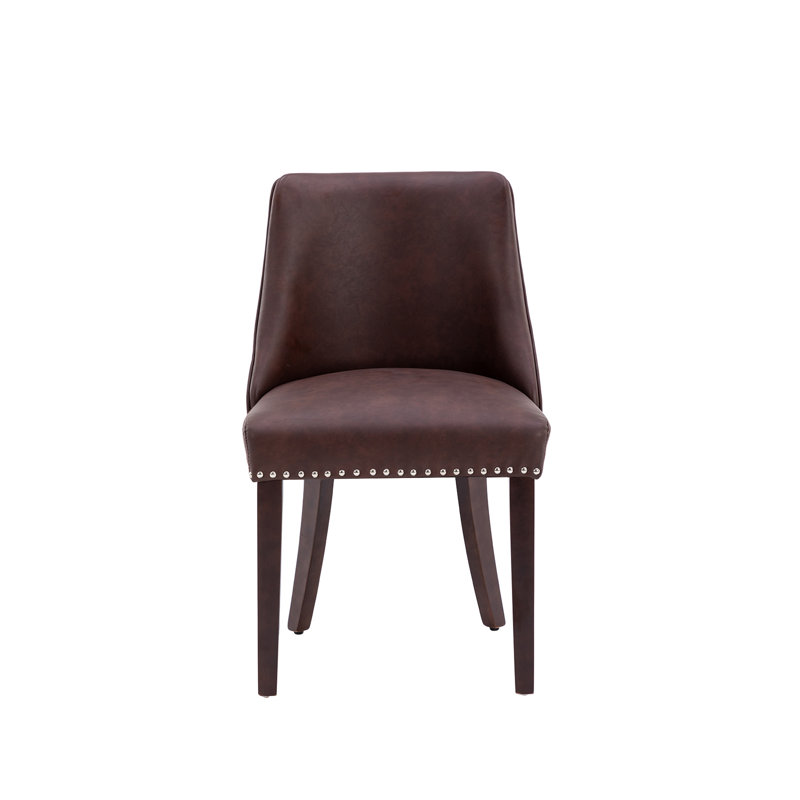 Faraja Solid Back Side Chair, Brown