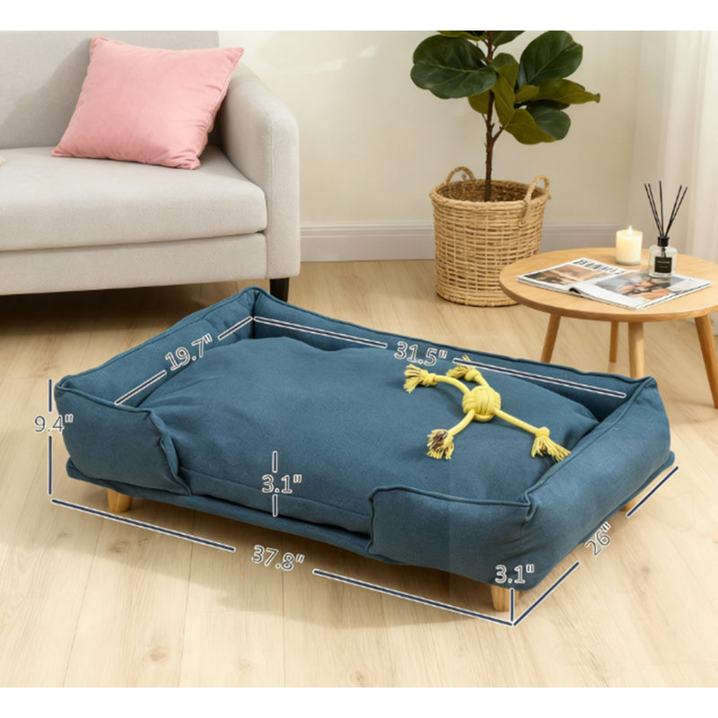 Raised Pet Couch With Cushion