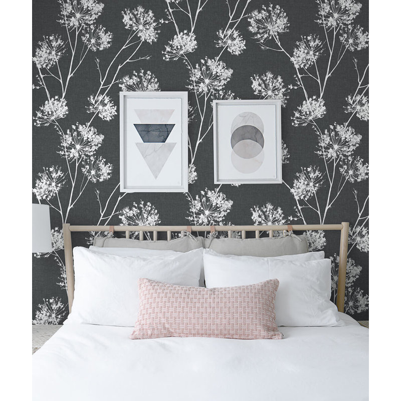 Bentley-Jay Peel & Stick Floral Roll, Charcoal