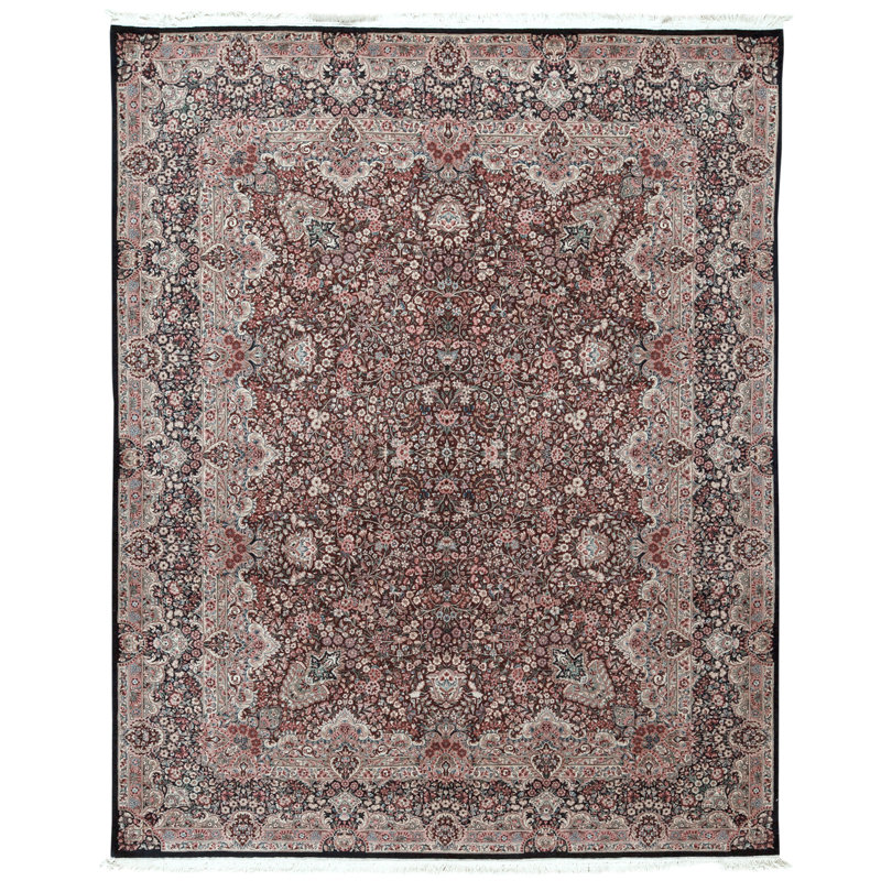 Tapis rectangulaire en laine noué à la main