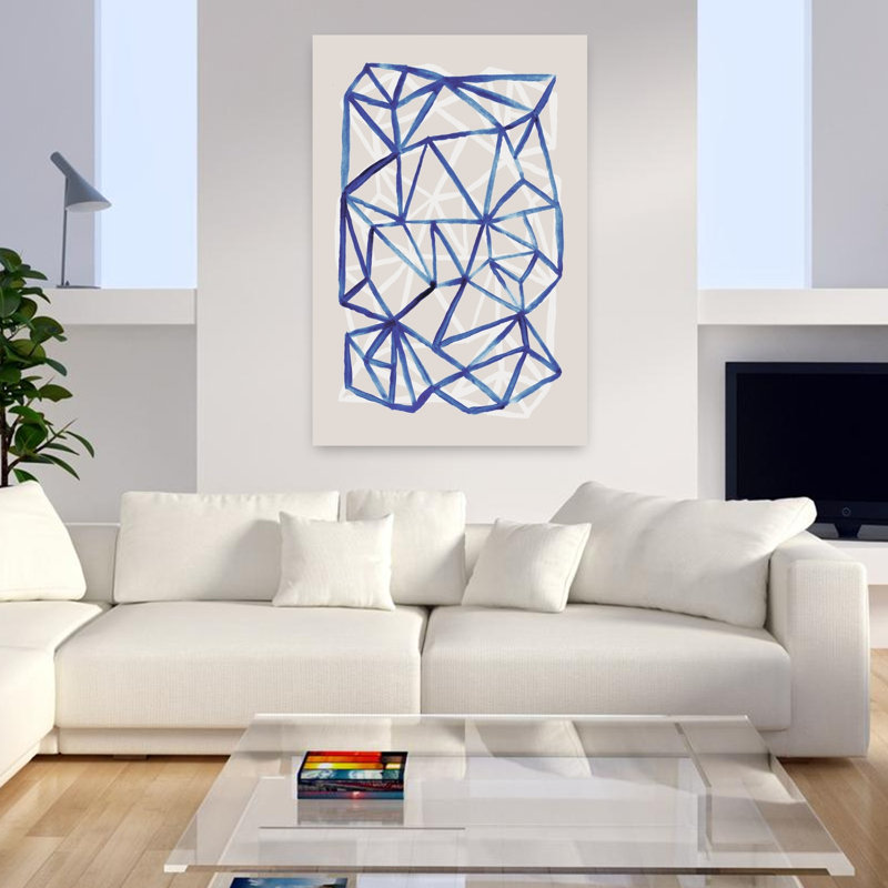 Art contemporain abstrait géométrique, H 48 po x l 32 po